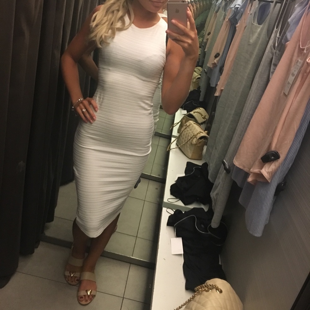 Nwot ZARA white bodycon dress
